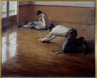 I piallatori di pavimenti. Dipinto di Gustave Caillebotte da Gustave Caillebotte