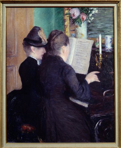La lezione di piano da Gustave Caillebotte
