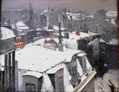 Veduta dei tetti (effetto neve) da Gustave Caillebotte