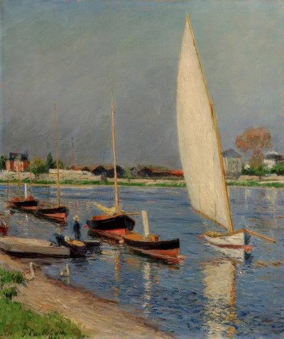 Barche a vela sulla Senna ad Argenteuil da Gustave Caillebotte