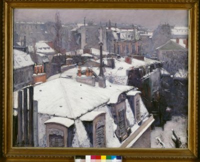 Vista dei tetti (Effetto di neve), detto Tetti sotto la neve da Gustave Caillebotte