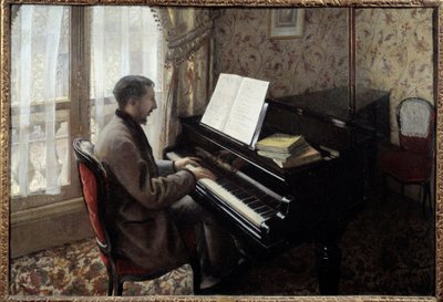 Giovane che suona il pianoforte da Gustave Caillebotte