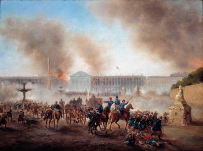 Comune di Parigi: scene di rivolte in Place de la Concorde da Gustave Clarence Rodolphe Boulanger