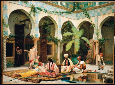 La Cour du Palais de Dar Khdaouedj El Amia, Algeri da Gustave Clarence Rodolphe Boulanger