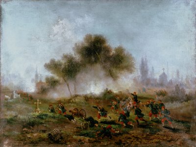 Comune di Parigi: assalto a un cimitero da parte delle truppe regolari e cattura delle barricate nel maggio 1871 da Gustave Clarence Rodolphe Boulanger