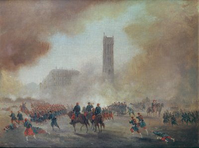 Comune di Parigi: combattimenti davanti alla Torre Saint-Jacques, 1871 da Gustave Clarence Rodolphe Boulanger
