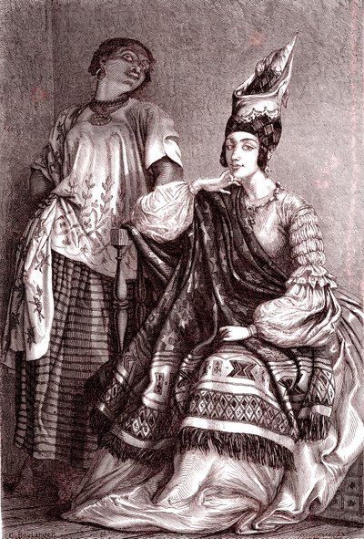 Signare, le donne mulatte franco-africane nella città di Saint Louis, Senegal. 1861 da Gustave Clarence Rodolphe Boulanger
