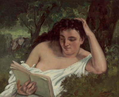 Una giovane donna che legge da Gustave Courbet
