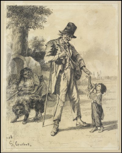 Elemosina da un mendicante a Ornans, 1868 da Gustave Courbet
