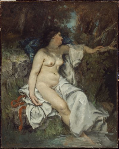 Bagnante che dorme vicino a un ruscello, 1845 da Gustave Courbet