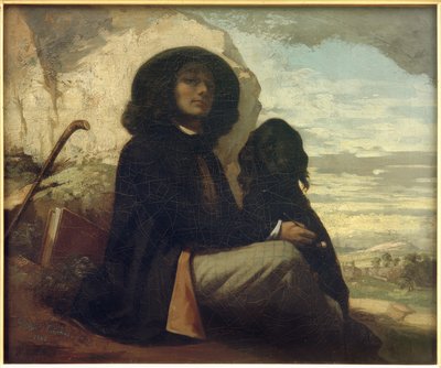 Courbet con cane nero da Gustave Courbet