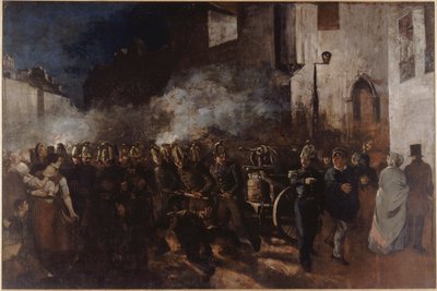 Pompieri che corrono verso un incendio, tra il 1850 e il 1851 da Gustave Courbet