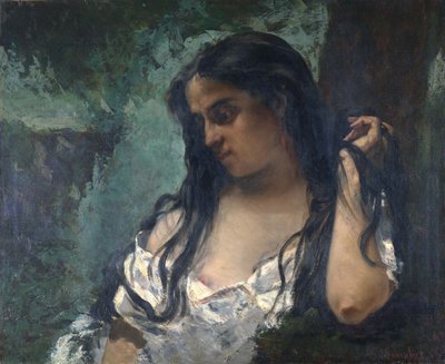 Zingara in riflessione da Gustave Courbet