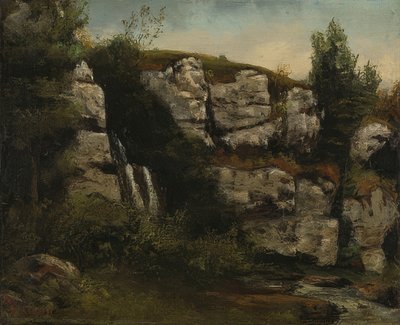 Paesaggio con rocce e cascata da Gustave Courbet