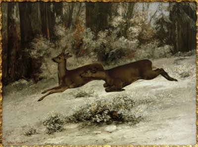 Le Change, episodio di caccia al capriolo in Franca Contea da Gustave Courbet