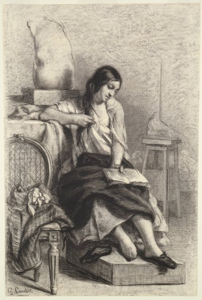 Lettura modello in studio da Gustave Courbet