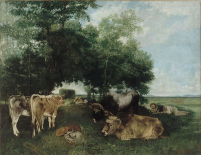 Pisolino durante la stagione della fienagione, Monti del Doubs da Gustave Courbet