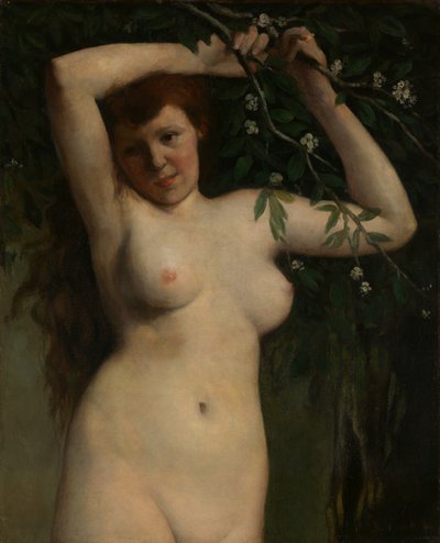 Nudo con ramo fiorito da Gustave Courbet