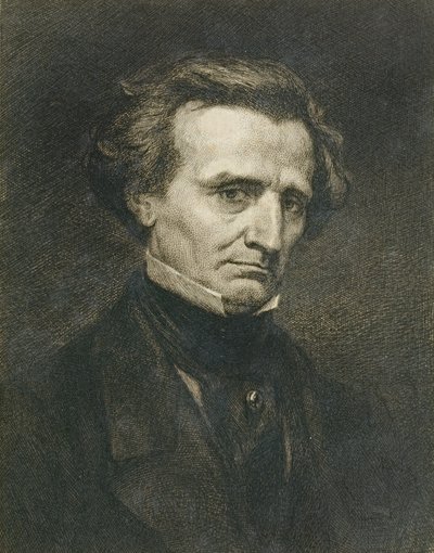 Ritratto di Hector Berlioz (1803-69) inciso da A. Gilbert, pub. nella 