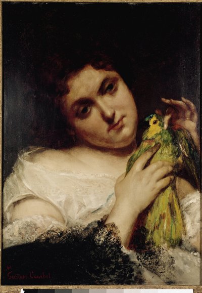 Ritratto di una signora con un pappagallo da Gustave Courbet