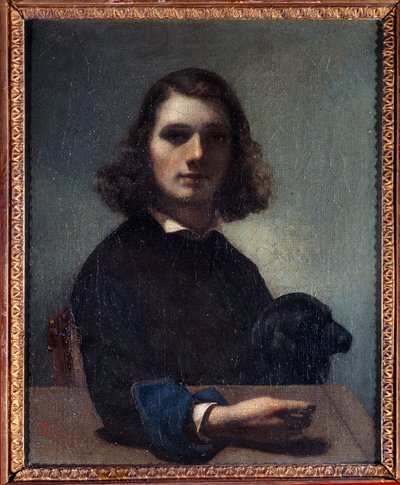 Autoritratto con cane nero da Gustave Courbet