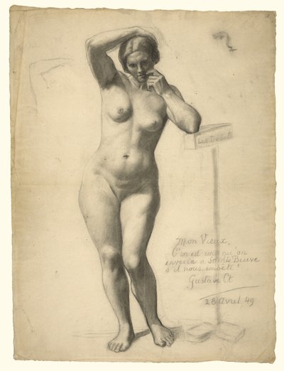 Nudo femminile in piedi da Gustave Courbet