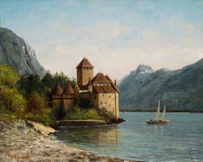 Il Castello di Chillon, sera, c.1872 da Gustave Courbet