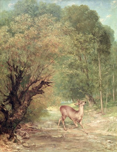 Il Capriolo Cacciato in Allerta, Primavera, 1867 da Gustave Courbet