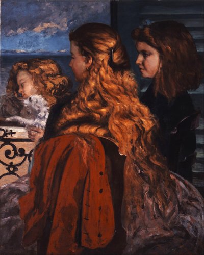 Tre giovani inglesi davanti a una finestra da Gustave Courbet