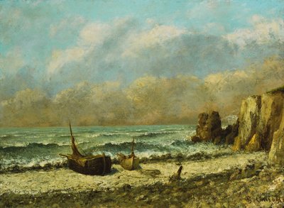 Due barche sulla spiaggia da Gustave Courbet