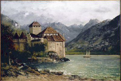 Veduta del Castello di Chillon sul lago di Ginevra da Gustave Courbet