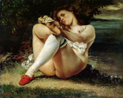 Donna con calze bianche, c.1861 da Gustave Courbet
