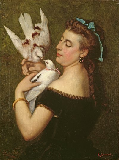 Donna con piccioni da Gustave Courbet