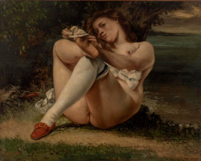 Donna con calze bianche da Gustave Courbet