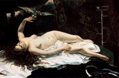 Donna con pappagallo, 1866 da Gustave Courbet