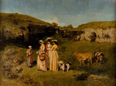 Giovani donne del villaggio da Gustave Courbet