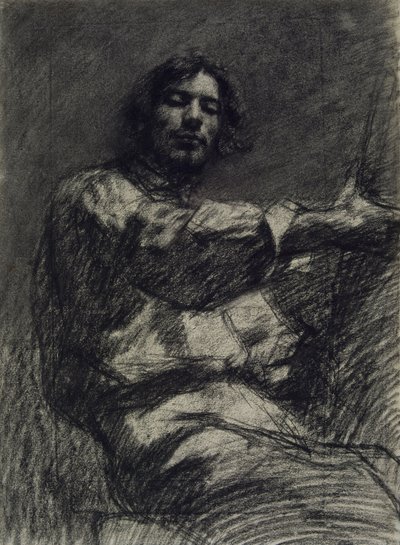 Giovane uomo seduto, studio. Autoritratto al cavalletto da Gustave Courbet