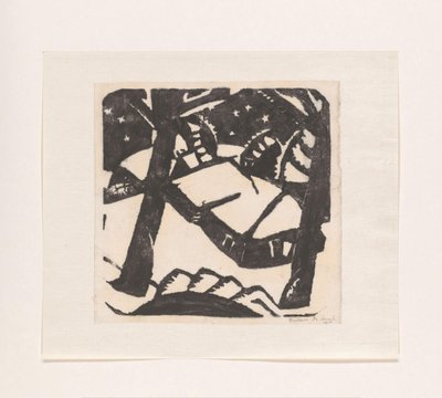 Alberi e tetti innevati da Gustave De Smet (signed by artist)