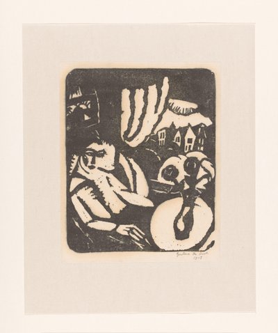 Donna seduta vicino a una finestra da Gustave De Smet (signed by artist)