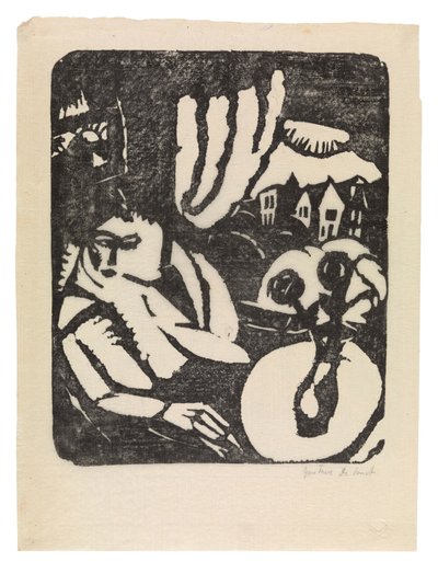 Olandese: Interieur o donna seduta alla finestra da Gustave de Smet