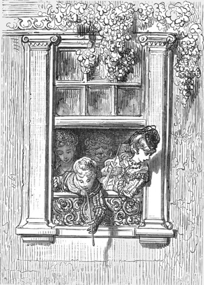 Una scena sul balcone da Gustave Dore