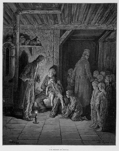 Una casa di rifugio - in "Londra" di Gustave Doré da Gustave Dore