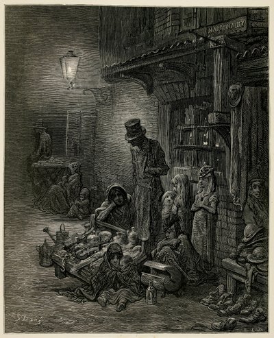 Una famiglia povera con i loro averi da Gustave Dore