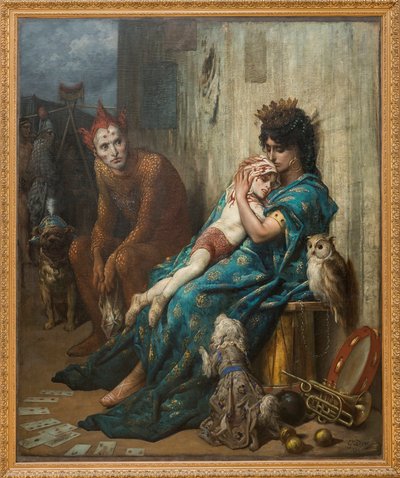 Acrobati - I Saltimbanchi (il bambino ferito) - Dipinto di Gustave Dore (1832-1883) da Gustave Dore