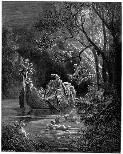 Alcina e Ruggiero come amanti felici a pesca da Gustave Dore