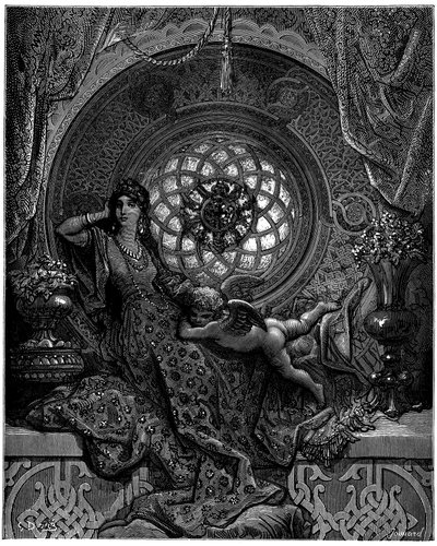 La bellezza di Alcina supera tutte le esitazioni di Ruggiero da Gustave Dore