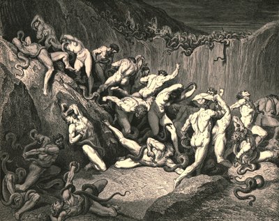 In mezzo a questa terribile esuberanza di dolore correvano spiriti nudi alati di orribile paura, c1890 da Gustave Dore