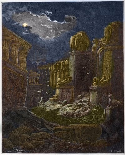 La caduta di Babilonia (visione di San Giovanni) - Incisione in 