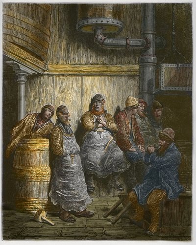 Lavoratori della birreria Barclay Perkins in pausa - da 