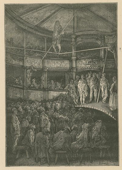 Blondin a Shoreditch, Londra da Gustave Dore